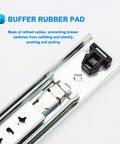 One Pair 28 Inch Heavy Duty Drawer Slides With Lock And 250 Lb Load Capacity Full Extension Side Mount Ball Bearing Drawer Rails Built Like A Tank Rock Solid buffer rubber pad preventing collisions and ensuring smooth operation.