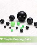 200 Pcs Polypropylene Plastic Bearing Balls 5Mm Solid Mini Spheres G2 Precision Low Friction gear replacement hardware in black and green
