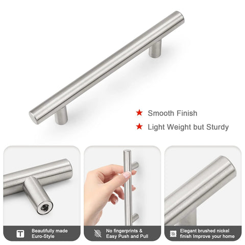 30 Pack Hole Center 96 Millimeter Brushed Nickel Cabinet Pulls Stainless Steel Kitchen Drawer Handles Euro Style