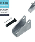 BRK-09 mounting bracket for Hella Tough 12V IP66 Waterproof Linear Actuator, featuring steel construction and included pin.
