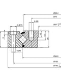 Schematic drawing of Dead On Slewing Ring Crossed Roller Bearing 57Mm X 140Mm X 26Mm for precision applications.
