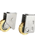 4 Pack Heavy Duty Sliding Screen Door Rollers With Stainless Steel Track Wheels And Copper Bearing Pulleys close-up view of rollers