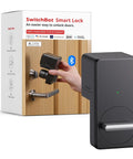 Bluetooth Keyless Smart Lock For Front Door With Easy Install, Works With WiFi Bridge Sold Separately, product box and lock