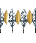 Wall Mounted Coat Rack With Slick Multi Hooks Sweet Creative Entryway Organizer For Jackets Handbags And Keys with leaf design.