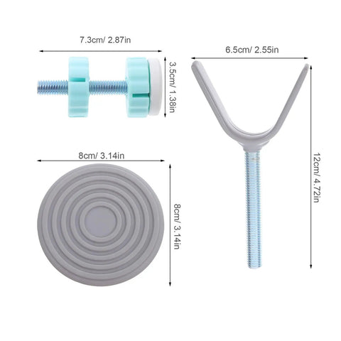 Gate Hardware Mount Kit With Threaded Screw Rods And Spindle Adapter For Staircase Safety Gates Easy Installation Sturdy ABS And Steel Construction Ideal For Baby Proofing And Pets In Doorways, 12cm rod