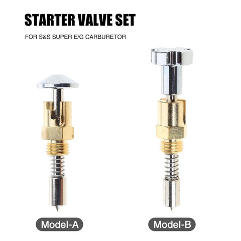 Premium Adjustable Multi Gear Motorcycle Carburetor Choke Plunger With Hand Pull Throttle Screw For Quick Strike Ignition and Smooth Grease Monkey Style Tuning Upgrades, two models of starter valve set.