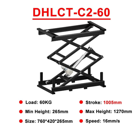 Rock Solid Electric Scissor Lift Table Waterproof 1500N Actuator Smart Dual Controller Set for 60 to 150Kg Loads displayed at 1005mm height.