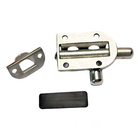 Badass Heavy Duty 316 Marine Grade Stainless Steel Barrel Bolt Rock Solid Security Slide Lock with strike plate for boat hatches.