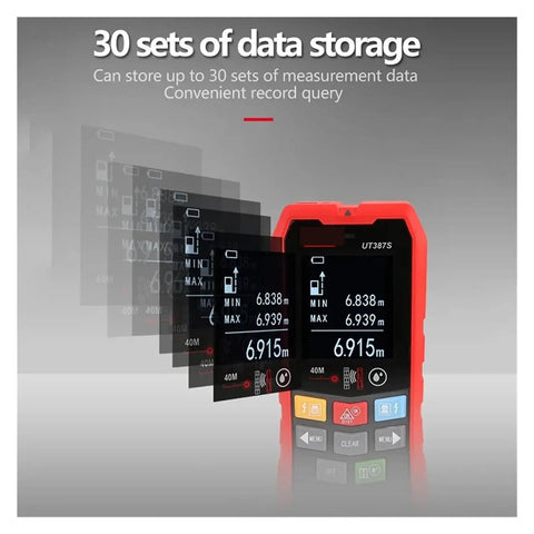 Straight Up Finds Wood Studs And Live Wires Without Any Guesswork Top Grade Wall Scanner and Voltage Detector displaying measurement data storage.