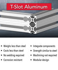 Black Anodized 1x2 Inch T Slot Aluminum Extrusion For DIY Projects, 10 Series Modular Rail System, Perfect For Linear Guides