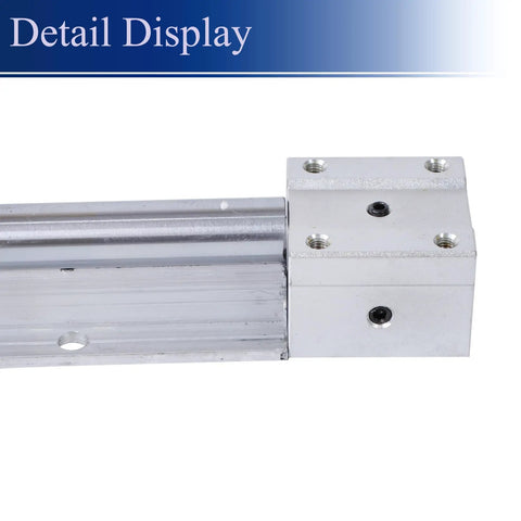 Detail of Two Piece Sbr1500mm Linear Guide Rails With Four Sbr16UU Aluminum Housings and tough carbon steel construction.