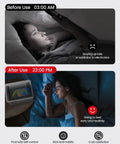 Before and after use of Heavy Metal Time Lock Box For Smartphones And Tablets With Adjustable Countdown Timer to show improved sleep habits.