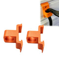 Heavy Duty Garage Hooks That Fit Track Panels Badass Steel Cylinder Hangers in orange, designed for mounting gear on wall panels.
