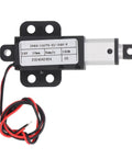 Compact 24V DC Linear Actuator With 150N Thrust, 0.39 Inch Stroke, 4mm Per Second Speed in black and silver with wires