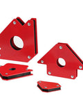Six Piece Multi Angle Magnet Welding Holder Set For Right Inclined Angles Heavy Duty Welding Magnets Kit, red multi-angle design.