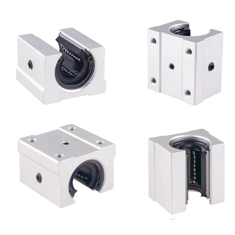 Pro Grade Linear Guide Rail SBR12 400MM Kit With Slick Anti Backlash Ballscrew Assembly featuring four angles of bearing blocks.