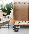 Heavy Duty Leveling Casters With Ratchet Handle Set Of 4 Industrial Casters 2200 Lbs Capacity installed on furniture
