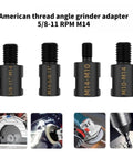 Built Tough Angled Grinder Adapter Converter For 5/8-11 Thread Spindle, set of 4 angle grinder thread adapters for metalworking and woodcutting.