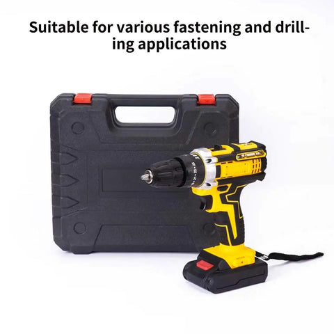 21V Cordless Drill And Screwdriver Combo Offers Beast Mode Power For Serious Homeowners With Variable Speed Trigger and Chuck Lock, includes carrying case.
