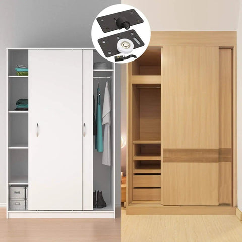 Heavy Duty Sliding Door Rollers For Closets And Wardrobes Concave Nylon Wheels With Adjustable Height used in modern wardrobe designs.