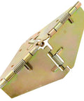 Heavy Duty Folding Table Hinge Two Pack delivering smooth 180 degree swing, galvanized iron, close up view showing springs and fasteners.