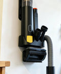 Wall Mount Organizer For Slim V8 Car Vacuum Accessories, Attachment Holder That Keeps Tools Neatly Stashed, Easy Access For Quick Cleanups In Garage Or Trunk, black plastic wall rack