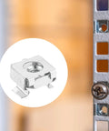 Tough As Nails M4 X 0.7mm Cage Nuts 50 Pack Snap Fit Carbon Steel Zinc Plated mounted on server cabinet rack.