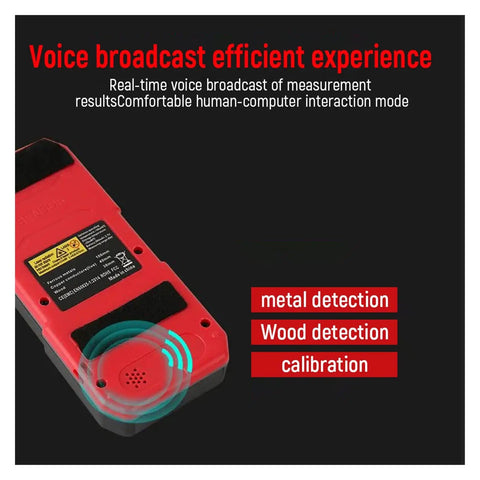 Real Deal Pro Grade Stud Finder And Wall Scanner With Live Wire And Copper Metal Detection, StressFree Automatic Calibration On Vivid Lcd Display for real-time voice broadcasting.