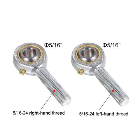 Heavy Duty Rod End Bearings With Left And Right Threads Solid Forged Body showing right and left-hand threads.