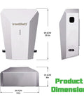 Tough As Nails 304 Stainless Steel EV Charger Enclosure dimensions shown from multiple angles with measurements.