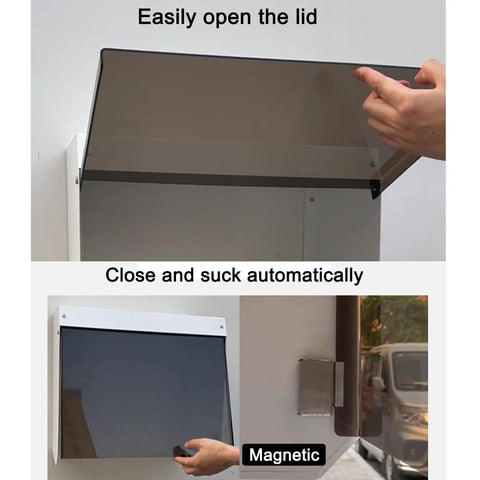 Hella Durable Heavy Duty EV Charger Weatherproof Shell with magnetic flip door shown being opened and closed easily.