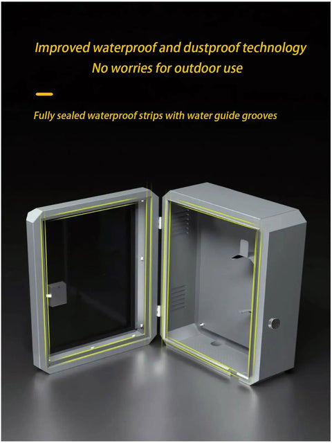 Premium Rock Solid Heavy Duty Electric Vehicle Charger Cover Tough As Nails Steel Armor with waterproof strips shown open.