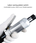 Badass Quarter Inch Pneumatic Air Die Grinder Cranking 25000 RPM with solid aluminum body and easy-to-use platen switch