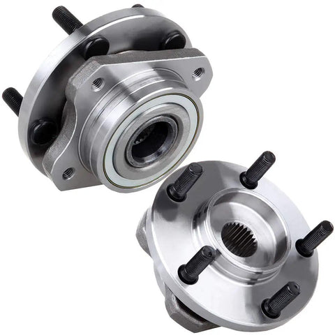 Built Tough Front Wheel Bearing And Hub Assembly Pack For Chrysler And Dodge Vehicles With Five Lug Bolts, showcasing two hub assemblies.