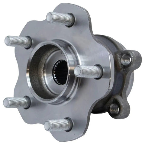 Heavy Duty Four Piece Wheel Hub And Bearing Assembly Kit Front And Rear Seamless Swap For Nissan Rogue 2.5L And 2.0L Years 2014 To 2019 Includes BHA58440 close-up view of wheel hub bearing assembly