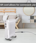 Six Foot 14/3 Gray Indoor Extension Cord With Grounded Flat Plug For Air Conditioners And Major Appliances, Heavy Duty Power Cable