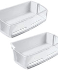 Right Door Refrigerator Shelf Basket Bin Assembly Replacement Part For LG Kenmore Sears Models, 2 Pack, clear plastic bins