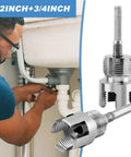 2 Pack Pipe Threading Tool For Internal And External Threads Dual End One Half Inch And Three Quarter Inch NPT Dies For PPR PVC MPP Pipes With Hex Shank For Power Drills And Inside Pipe Cutter DIY Friendly Silver used in plumbing work