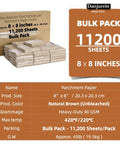 Bulk Unbleached Parchment Paper Sheets For 8x8 Baking Pans Heavy-Duty Nonstick FDA And LFGB Safe 11,200 Sheets Natural