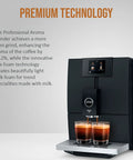 Straight Fire Automatic Espresso Coffee Maker Bundle With A Clean Matte Black Frame Smooth Operator Bean To Cup Brewing with cappuccino glasses.