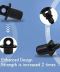 Kickass Sunshade Replacement Bungee Tie Down Kit With End Covers 3 Pack For Outdoor Roller Blinds showing black plastic ball mounts from multiple angles.