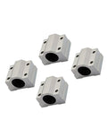 2 Pcs SCS10UU Linear Motion Bearing Slides 10mm Length for CNC Parts, 3D Printer Parts, and Precision Machine Tools, Smooth Low Friction Guide Rails for Accurate Positioning and Reliable Performance, four silver aluminum bearing blocks for 10mm rails