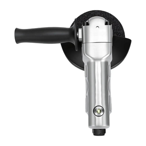 5 Inch Pneumatic Angle Grinder Hits 11000 RPM For Metal Cutting And Polishing In The Garage with ergonomic grip and lightweight composite body.