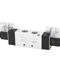 Rock Solid Pneumatic Solenoid Air Valve 3 Position 5 Way DC24V smooth electromagnetic control switch with aluminum body.