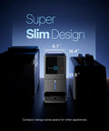 Ultimate Countertop Nugget Ice Maker Featuring Auto Drop Ice And No Sweat Self Cleaning Routine That Cranks Out 33 Pounds Of Soft Chewable Ice Daily For Totally Chill Weekend Gatherings And Quick Home Hydration with slim design and dimensions.