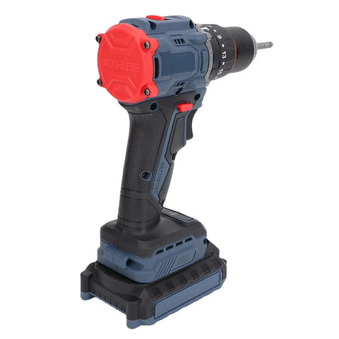 Heavy Duty Brushless Cordless Drill Beast Mode 45Nm Torque With 2000Mah Battery Tough On Wood Metal And Furniture Repair With 1500rpm Brushless Performance 25 Torque Clutch Settings Us Plug side view