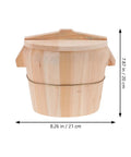Built Tough Cedar Wood Rice Steamer Bucket With Secure Lid And Heavy Duty Nonslip Base For Uniform Cooking, 21cm size.