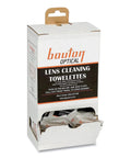 Bouton Optical lens cleaning towelettes, pre-moistened, 8-pack box with front label