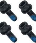 Four Pack Disc Brake Caliper Bolts M6x18 for Road, Mountain, BMX and Racing Calipers Black Carbon Steel Durable Hardware