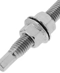 Close-up of Heavy Duty Stainless Steel Solar Hanger Bolts For Roof Mounting And Panel Leveling, featuring a threaded rod and nut.